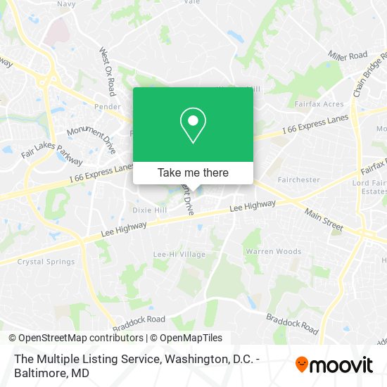 Mapa de The Multiple Listing Service