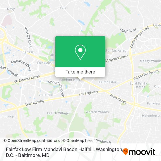 Fairfax Law Firm Mahdavi Bacon Halfhill map