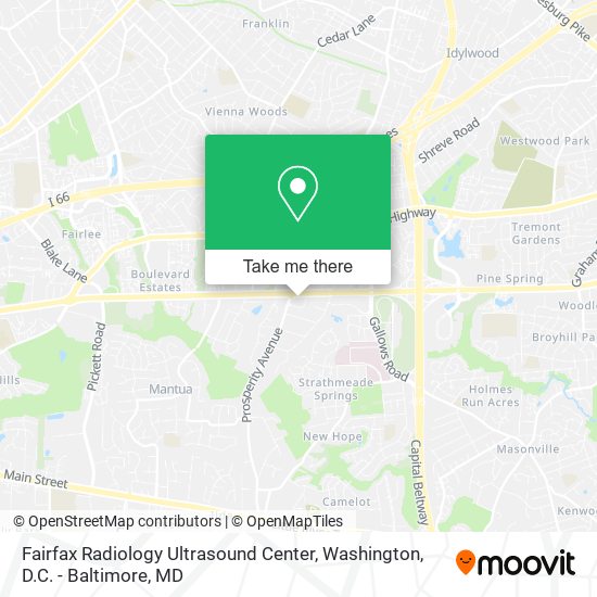 Fairfax Radiology Ultrasound Center map