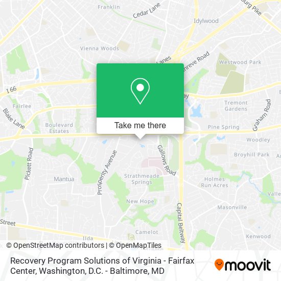 Recovery Program Solutions of Virginia - Fairfax Center map