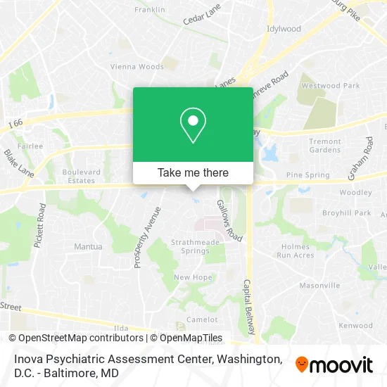 Mapa de Inova Psychiatric Assessment Center