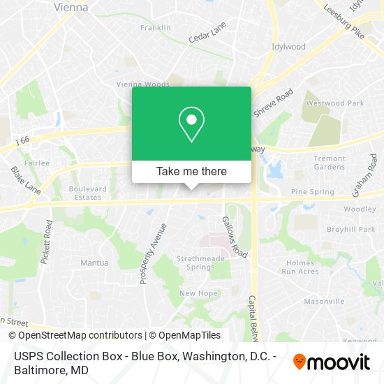 USPS Collection Box - Blue Box map