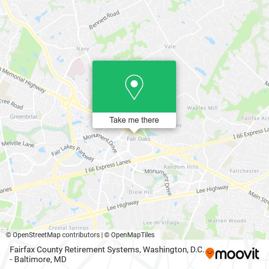 Mapa de Fairfax County Retirement Systems