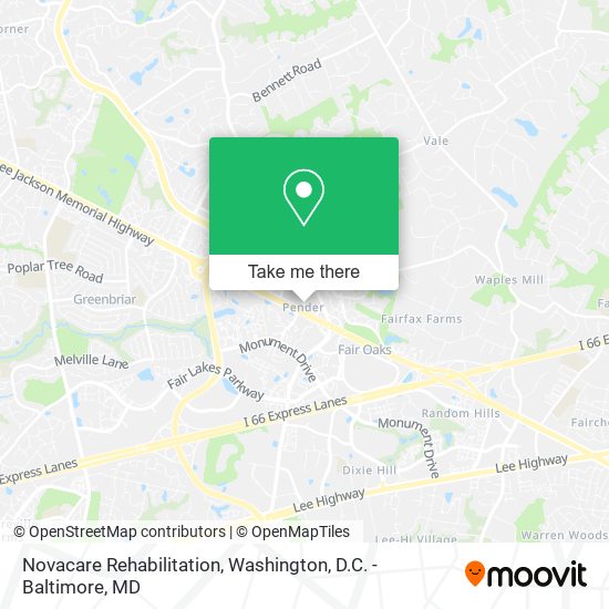 Novacare Rehabilitation map