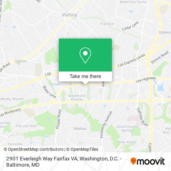 Mapa de 2901 Everleigh Way Fairfax VA