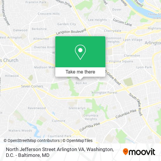 North Jefferson Street Arlington VA map