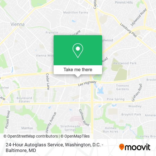 24-Hour Autoglass Service map