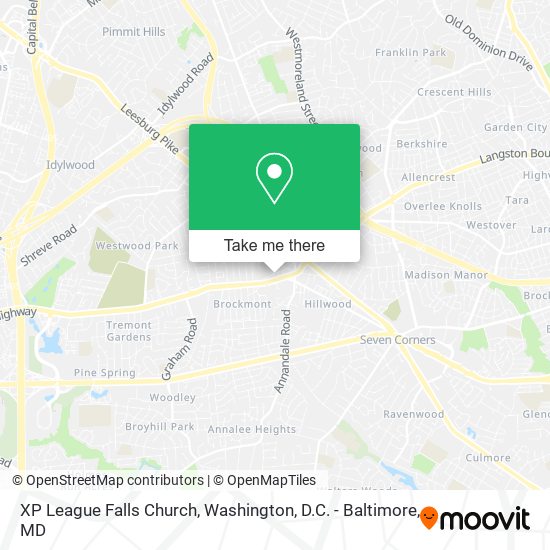 Mapa de XP League Falls Church