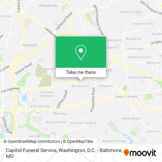 Capitol Funeral Service map