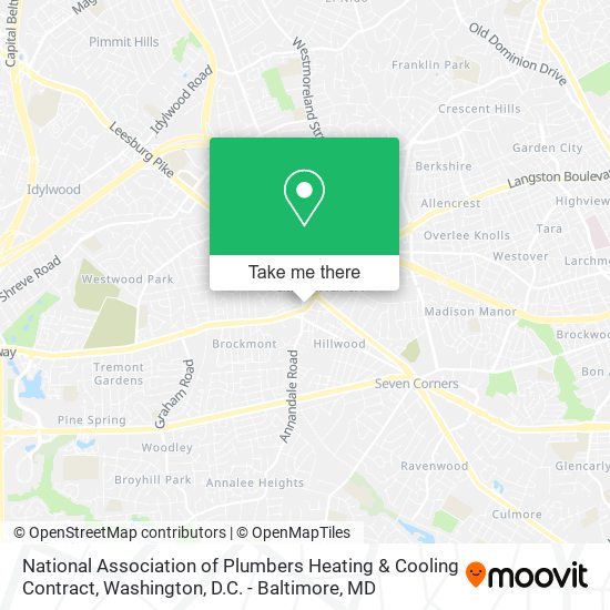 National Association of Plumbers Heating & Cooling Contract map
