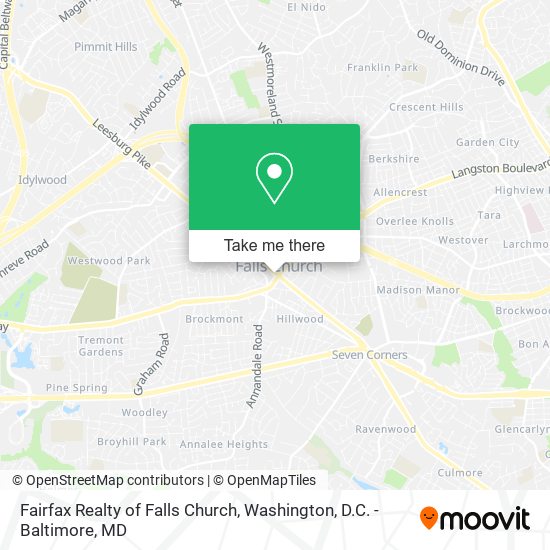 Fairfax Realty of Falls Church map