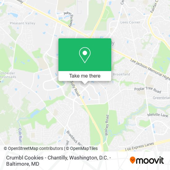 Crumbl Cookies - Chantilly map