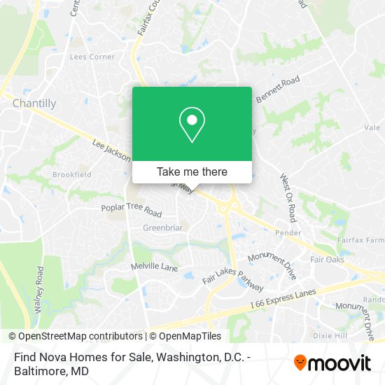Find Nova Homes for Sale map