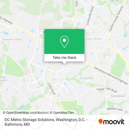 DC Metro Storage Solutions map