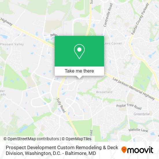 Prospect Development Custom Remodeling & Deck Division map