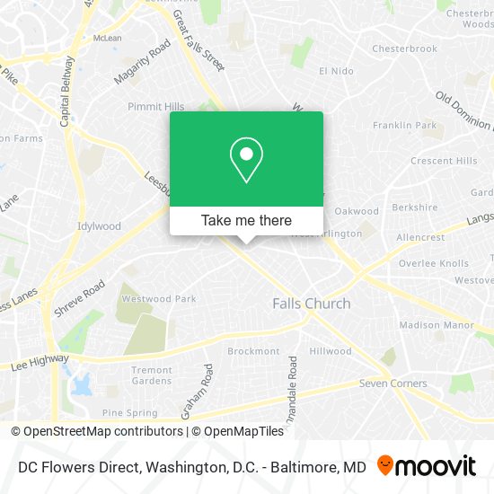 DC Flowers Direct map
