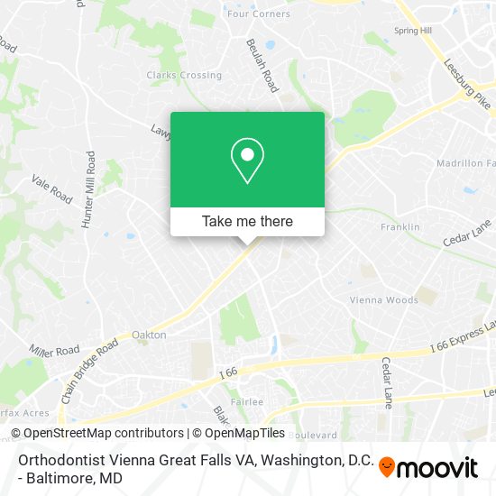 Orthodontist Vienna Great Falls VA map