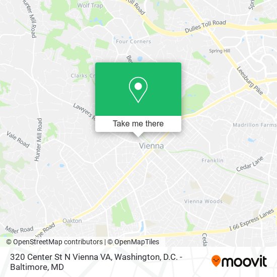 Mapa de 320 Center St N Vienna VA
