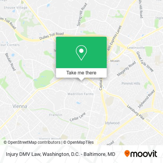 Injury DMV Law map