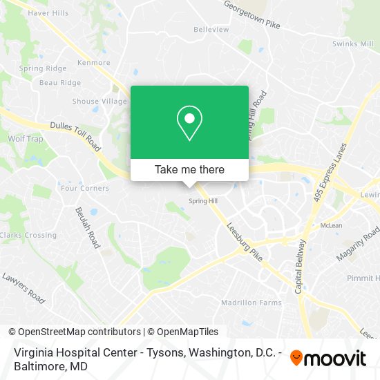 Virginia Hospital Center - Tysons map