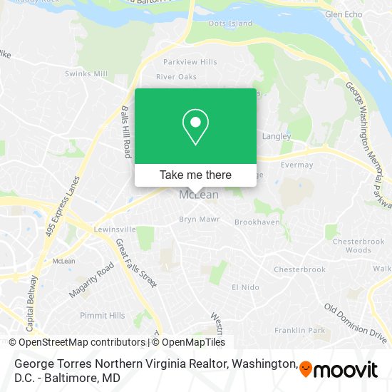 Mapa de George Torres Northern Virginia Realtor