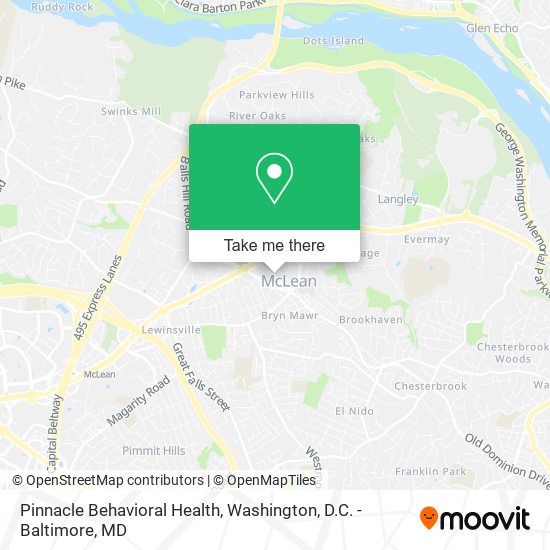 Mapa de Pinnacle Behavioral Health