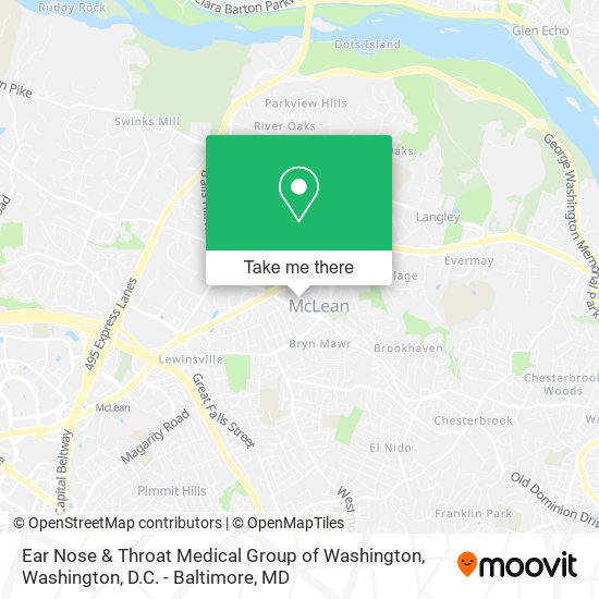 Ear Nose & Throat Medical Group of Washington map