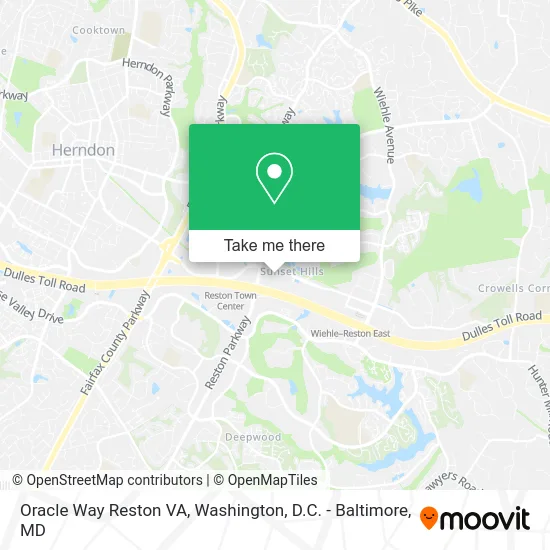 Oracle Way Reston VA map