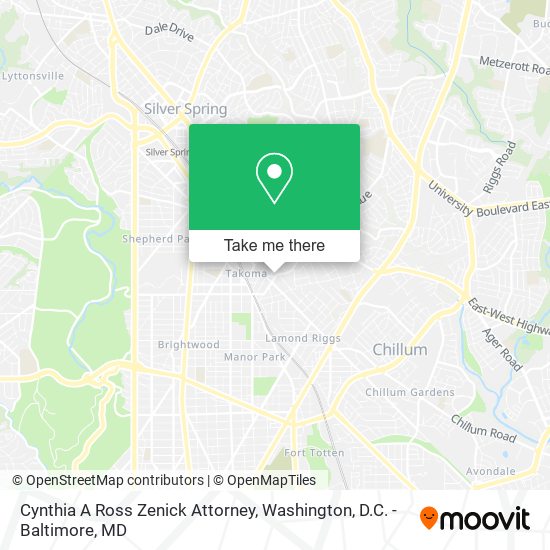 Cynthia A Ross Zenick Attorney map