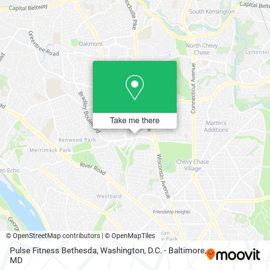 Mapa de Pulse Fitness Bethesda