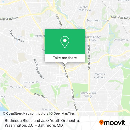 Bethesda Blues and Jazz Youth Orchestra map