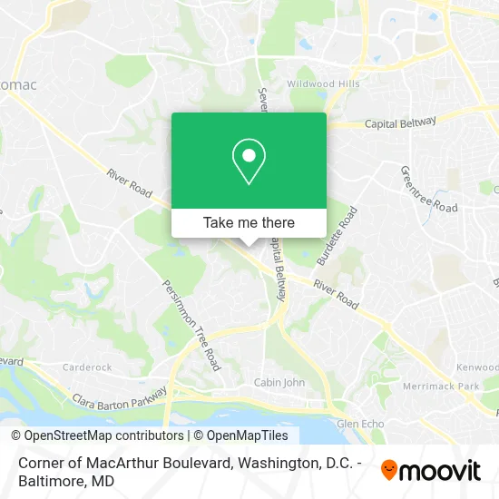 Corner of MacArthur Boulevard map