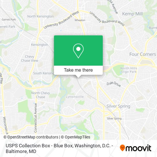 Mapa de USPS Collection Box - Blue Box