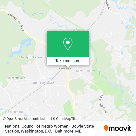 Mapa de National Council of Negro Women - Bowie State Section