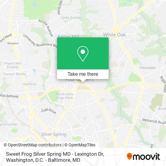 Sweet Frog Silver Spring MD - Lexington Dr map