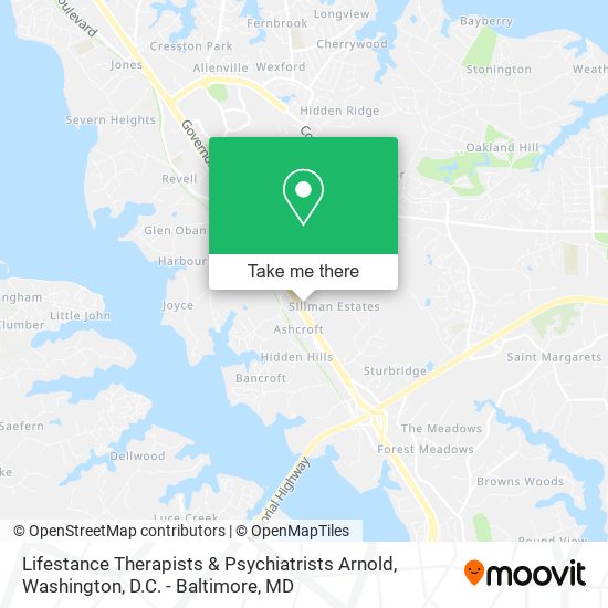 Lifestance Therapists & Psychiatrists Arnold map
