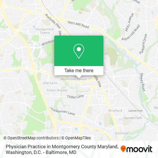 Physician Practice in Montgomery County Maryland map