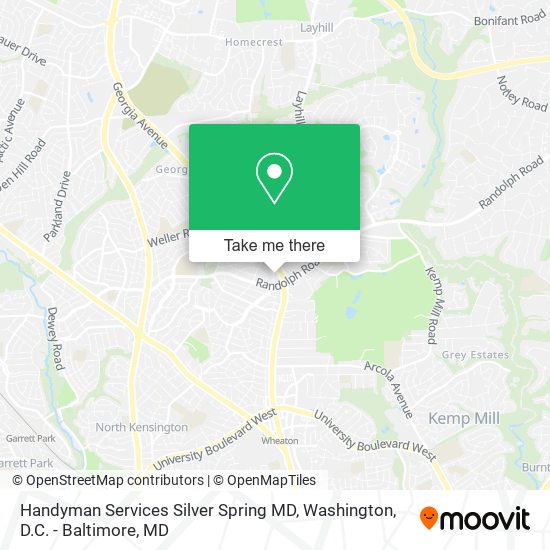 Mapa de Handyman Services Silver Spring MD