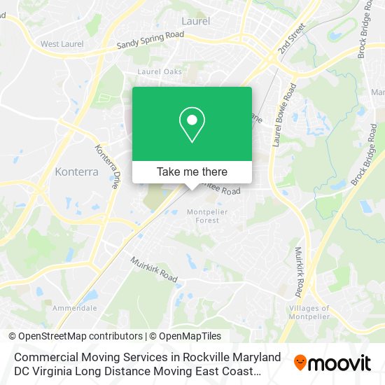 Mapa de Commercial Moving Services in Rockville Maryland DC Virginia Long Distance Moving East Coast Expres