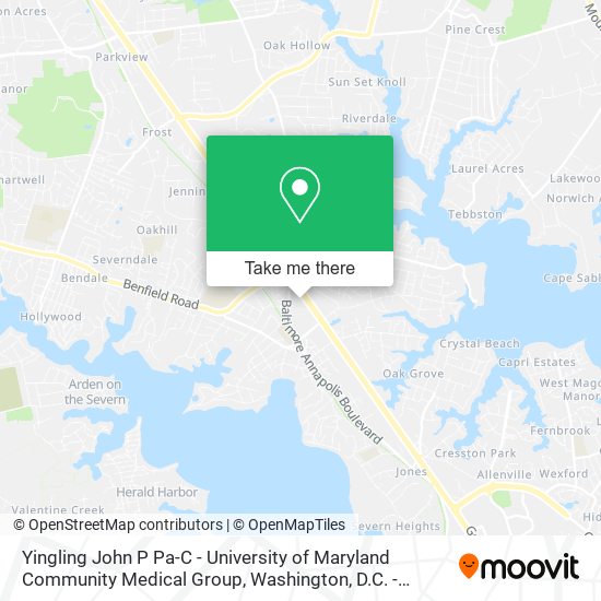Mapa de Yingling John P Pa-C - University of Maryland Community Medical Group