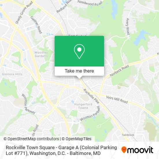 Mapa de Rockville Town Square - Garage A (Colonial Parking Lot #771)