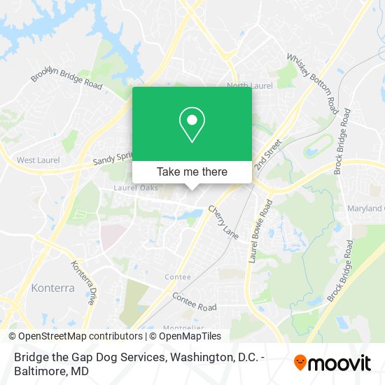 Bridge the Gap Dog Services map
