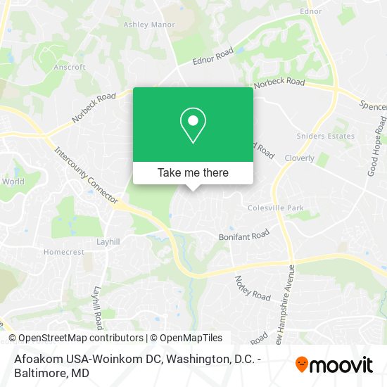 Mapa de Afoakom USA-Woinkom DC
