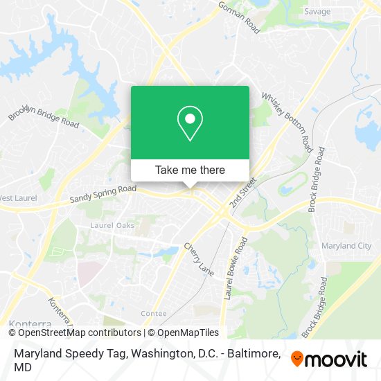 Maryland Speedy Tag map