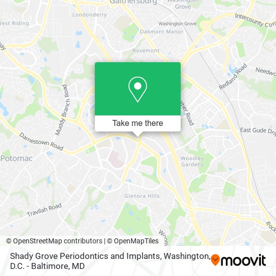 Shady Grove Periodontics and Implants map