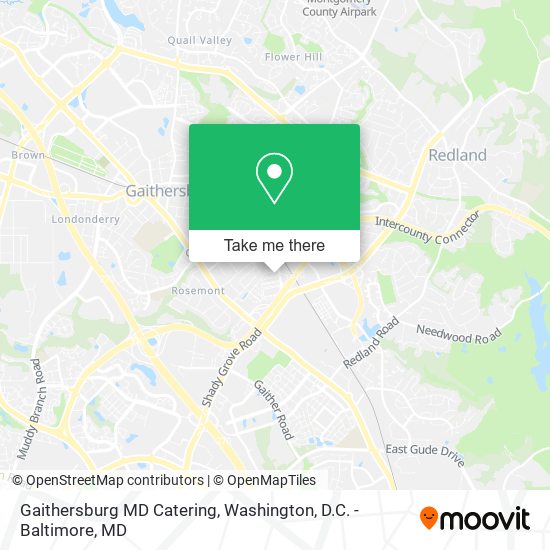 Gaithersburg MD Catering map