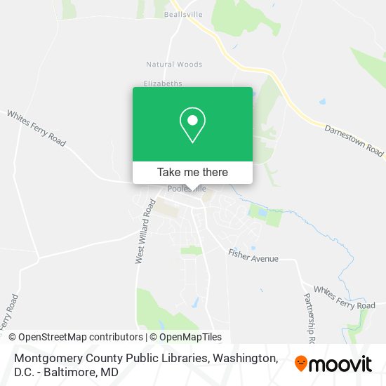 Mapa de Montgomery County Public Libraries
