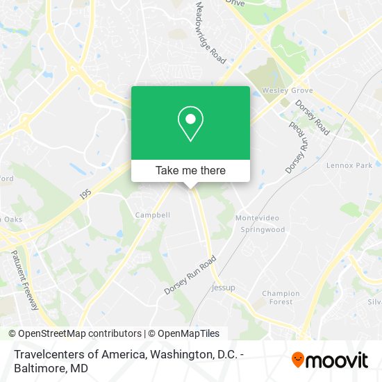 Travelcenters of America map