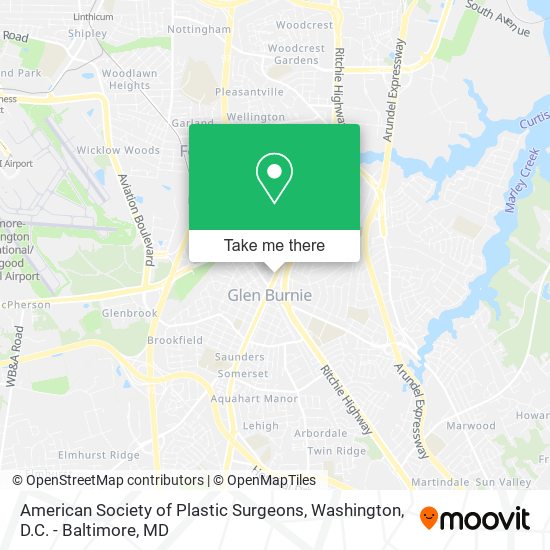 American Society of Plastic Surgeons map