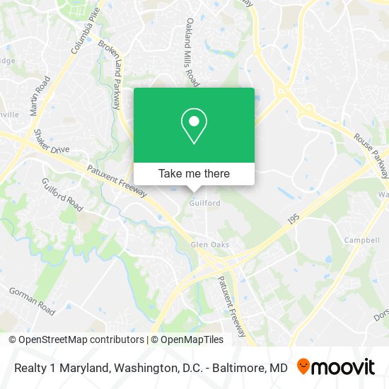 Realty 1 Maryland map